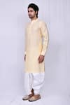 Arihant Rai Sinha_Yellow Kurta Cotton Silk Printed Floral Pattern And Dhoti Pant Set _Online