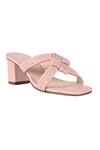 Vanilla Moon_Pink Dolores Leather Interlaced Strap Heels_Online_at_Aza_Fashions