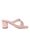 Buy_Vanilla Moon_Pink Dolores Leather Interlaced Strap Heels_Online_at_Aza_Fashions