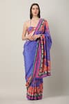Buy_Limerick by Abirr N' Nanki_Multi Color Crepe Printed Paisley Dion Placement Saree _Online_at_Aza_Fashions