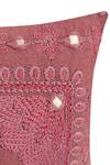 Khaabka_Red Cotton Linen Embroidery Resham Cushion Cover - Set Of 2 _at_Aza_Fashions