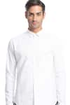 Shop_Rohit Gandhi + Rahul Khanna_White Cotton Pintucked Shirt _Online_at_Aza_Fashions