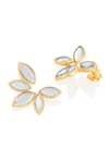 Buy_ISHARYA_White Mirror Marquise Stud Earrings _Online_at_Aza_Fashions