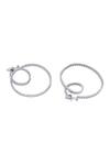 ISHARYA_Silver Plated Crystals Swirl Hoop Earrings_at_Aza_Fashions