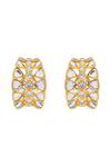 Shop_Isharya_Gold Plated Mirrors, Cubic Zirconia Ruhaaniyat Hoop Earrings_Online_at_Aza_Fashions