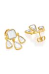 Buy_ISHARYA_Gold Plated Mirrors Seher Statement Studs _Online_at_Aza_Fashions