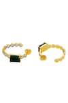 Buy_Isharya_Green Mirrors, Stones Ruhaniyat Hydro Emerald And Hoops _Online_at_Aza_Fashions