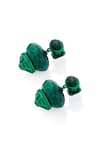 Isharya_Green Quartz Sultana Libra Earrings_Online_at_Aza_Fashions