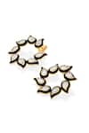 Isharya_Black Mirror Amina Enamel Earrings _Online_at_Aza_Fashions