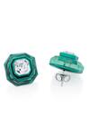 Buy_Isharya_Green Crystals B-dazzle Infinity Cut Studs _Online_at_Aza_Fashions