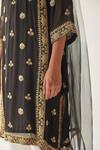 Buy_Esha Arora_Black Kurta Georgette Embroidered Dabka Work Round Set _Online_at_Aza_Fashions