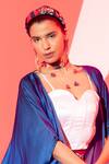 Shop_Esha L Amin_White Viscose, Crepe Sweetheart Neck Corset _at_Aza_Fashions