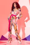 Buy_Esha L Amin_Multi Color Viscose, Crepe Abstract Print Stella Pant _Online_at_Aza_Fashions
