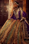Etasha by Asha Jain_Multi Color Lehenga Metallic Tissue High Waist Bridal Set _Online_at_Aza_Fashions