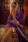 Buy_Etasha by Asha Jain_Multi Color Lehenga Metallic Tissue High Waist Bridal Set _Online_at_Aza_Fashions