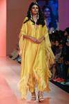 Arpita Mehta_Yellow Dupion Silk Fringe Tasselled Kaftan Set_Online_at_Aza_Fashions