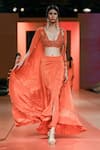 Buy_Arpita Mehta_Orange Tulip Skirt Set With Cape _Online_at_Aza_Fashions