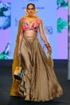 Mahima Mahajan_Multi Color Satin Organza Embroidery Bead Cape Open And Palazzo Set _Online_at_Aza_Fashions