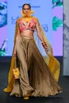 Buy_Mahima Mahajan_Multi Color Satin Organza Embroidery Bead Cape Open And Palazzo Set _Online_at_Aza_Fashions