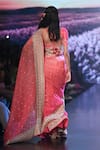 Buy_Anushree Reddy_Peach Organza Embroidery Zari Ishraat Saree With Unstitched Blouse For Women_Online_at_Aza_Fashions