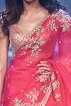 Anushree Reddy_Pink Organza Embroidery Inayat Border Saree With Unstitched Blouse  _Online_at_Aza_Fashions