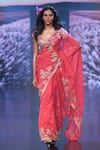 Buy_Anushree Reddy_Pink Organza Embroidery Inayat Border Saree With Unstitched Blouse  _Online_at_Aza_Fashions