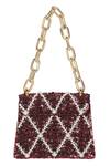 Buy_The Leather Garden_Wine Sequin Erica Embellished Mini Bag _Online_at_Aza_Fashions