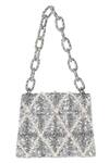 Buy_The Leather Garden_Silver Sequin Erica Smokey Quartz Mini Bag_Online_at_Aza_Fashions