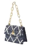 The Leather Garden_Blue Sequin Erica Tanzanite Mini Bag _Online_at_Aza_Fashions