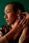 Buy_Esme by Aashna Dalmia_Gold Plated Stone Circular Shaped Hoops _Online_at_Aza_Fashions
