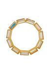 Esme By Aashna Dalmia_Gold Plated Stone Geometric Shaped Hoops _Online_at_Aza_Fashions
