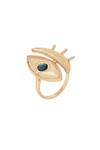 Esme By Aashna Dalmia_Blue Stone Evil Eye Shaped Ring _Online_at_Aza_Fashions