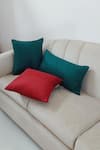 Throwpillow_Emerald Green Blend Of Cotton And Polyester Pleated Cushion Cover - Single Pc _Online_at_Aza_Fashions