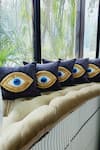 Buy_Throwpillow_Black Blend Of Cotton And Polyester Evil Eye Cushion Cover - Single Pc _Online_at_Aza_Fashions