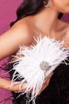 Forever Noor_White Embellished Handcrafted Fur Candy Bag _Online_at_Aza_Fashions