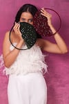 Buy_Forever Noor_Emerald Green Embellished Moonshine Handcrafted Bag _Online_at_Aza_Fashions