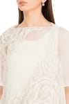 Rohit Gandhi + Rahul Khanna Off White Microfiber Beads Round Neck Mesh Embroidered Top at Aza Fashions Rohit Gandhi + Rahul Khanna_Off White Microfiber Beads Round Neck Mesh Embroidered Top _at_Aza_Fashions