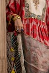 Shop_Rajiramniq_Red Kurta Silk Printed And Embroidered Moroccan Keyhole Round Neck Set _Online_at_Aza_Fashions