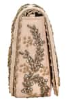 Buy_Fuchsia_Peach Pearls, Zari, Cut Work Nargish Floral Embroidered Wedges And Clutch Set _Online_at_Aza_Fashions