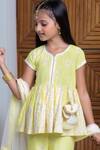 Buy_Free Sparrow_Yellow Cotton Embroidered Lace Top And Sharara Set _Online_at_Aza_Fashions