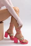 Buy_THE FROU FROU STUDIO_Pink Embellished Pearl Strap Block Heels _Online_at_Aza_Fashions