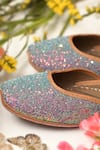 Buy_Coral Haze_Blue Fio Glitter Juttis _Online_at_Aza_Fashions