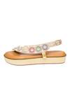 Kkarma_Multi Color Silk Foram Embroidered Platform Heels_Online_at_Aza_Fashions