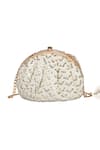 Fuchsia by aashaka mehta_Ivory Sequins Embroidered Sling Bag _Online_at_Aza_Fashions