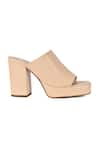 Vanilla Moon_Beige Plain Faith Platform Mules _Online_at_Aza_Fashions