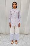 Ayaka_Blue 100% Organic Cotton Made With Soyabean Fibres Hand Block Top  _Online_at_Aza_Fashions