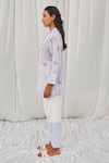 Buy_Ayaka_Blue 100% Organic Cotton Made With Soyabean Fibres Hand Block Top  _Online_at_Aza_Fashions
