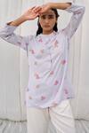 Shop_Ayaka_Blue 100% Organic Cotton Made With Soyabean Fibres Hand Block Top  _Online_at_Aza_Fashions