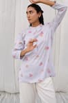 Ayaka_Blue 100% Organic Cotton Made With Soyabean Fibres Hand Block Top  _at_Aza_Fashions