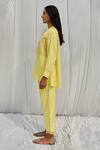 Buy_Ayaka_Yellow 100% Organic Cotton Made With Soyabean Fibres Straight Top  _Online_at_Aza_Fashions